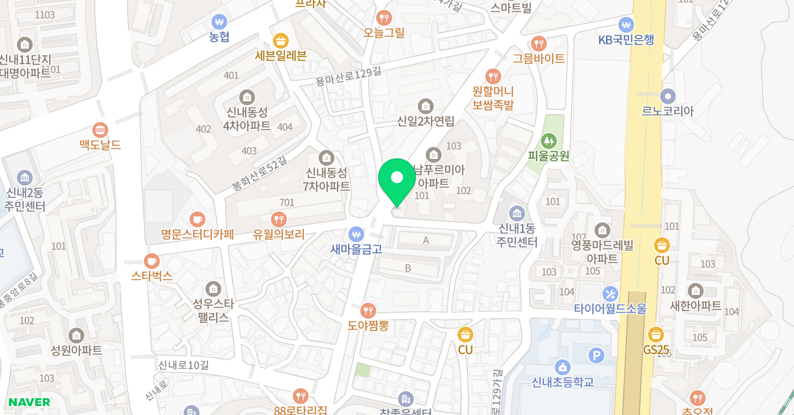 더자람 수학영어학원 위치
