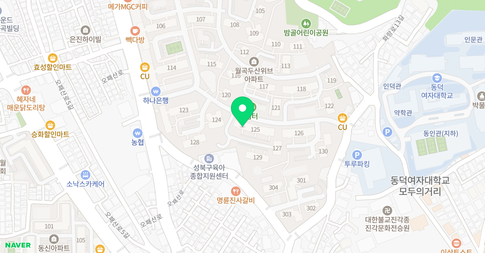 아소비 서울월곡두산위브점 위치