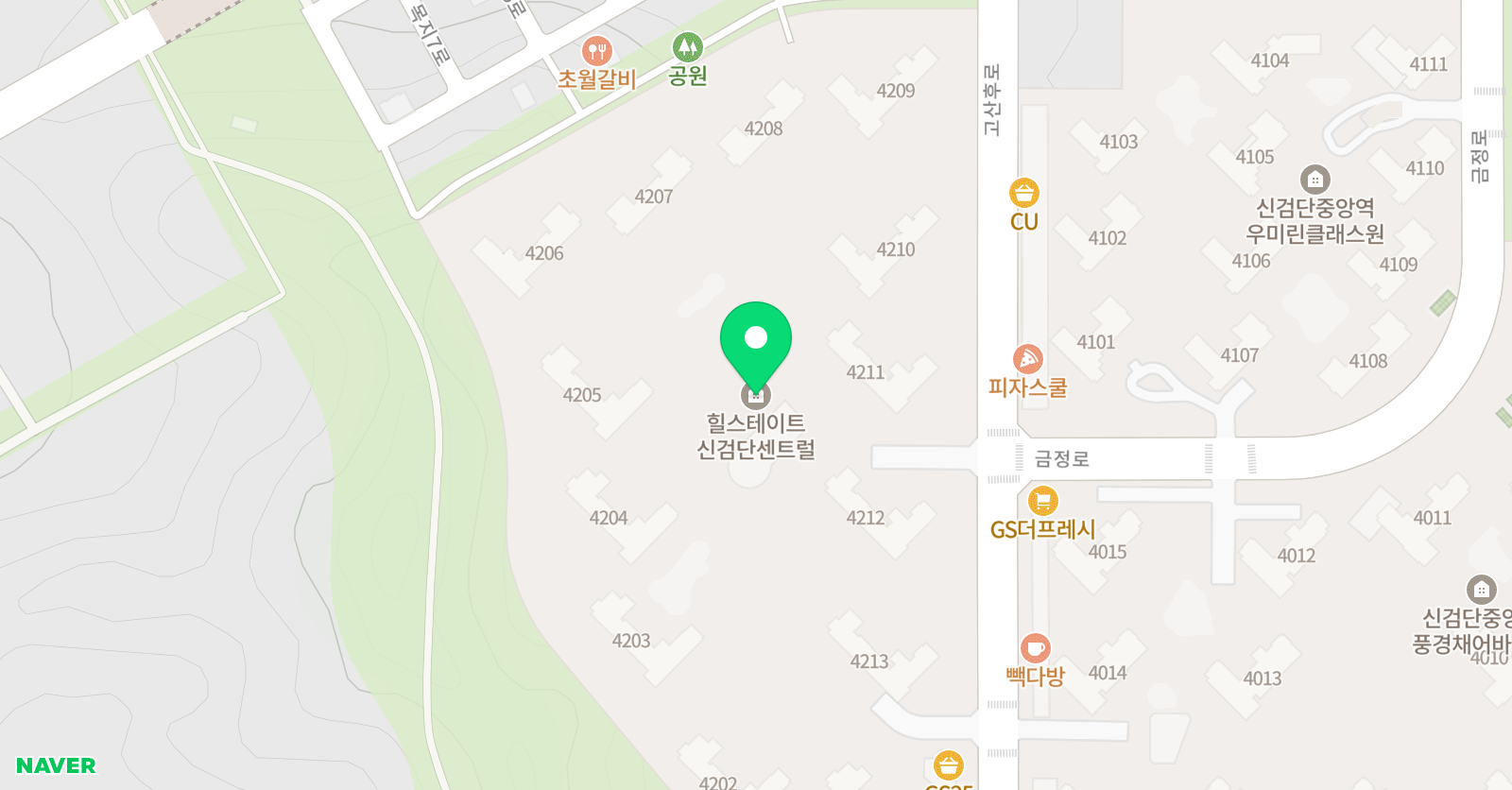 뮤엠영어힐스테이트검단웰카운티 위치