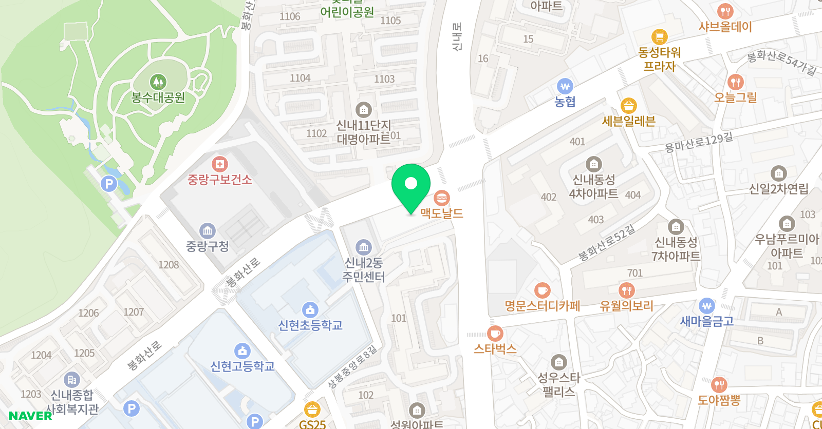 에이프릴 어학원 중랑캠퍼스 위치