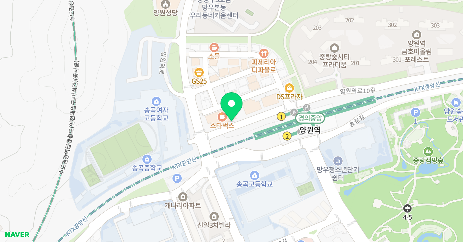 엠베스트SE 학원 양원점 위치