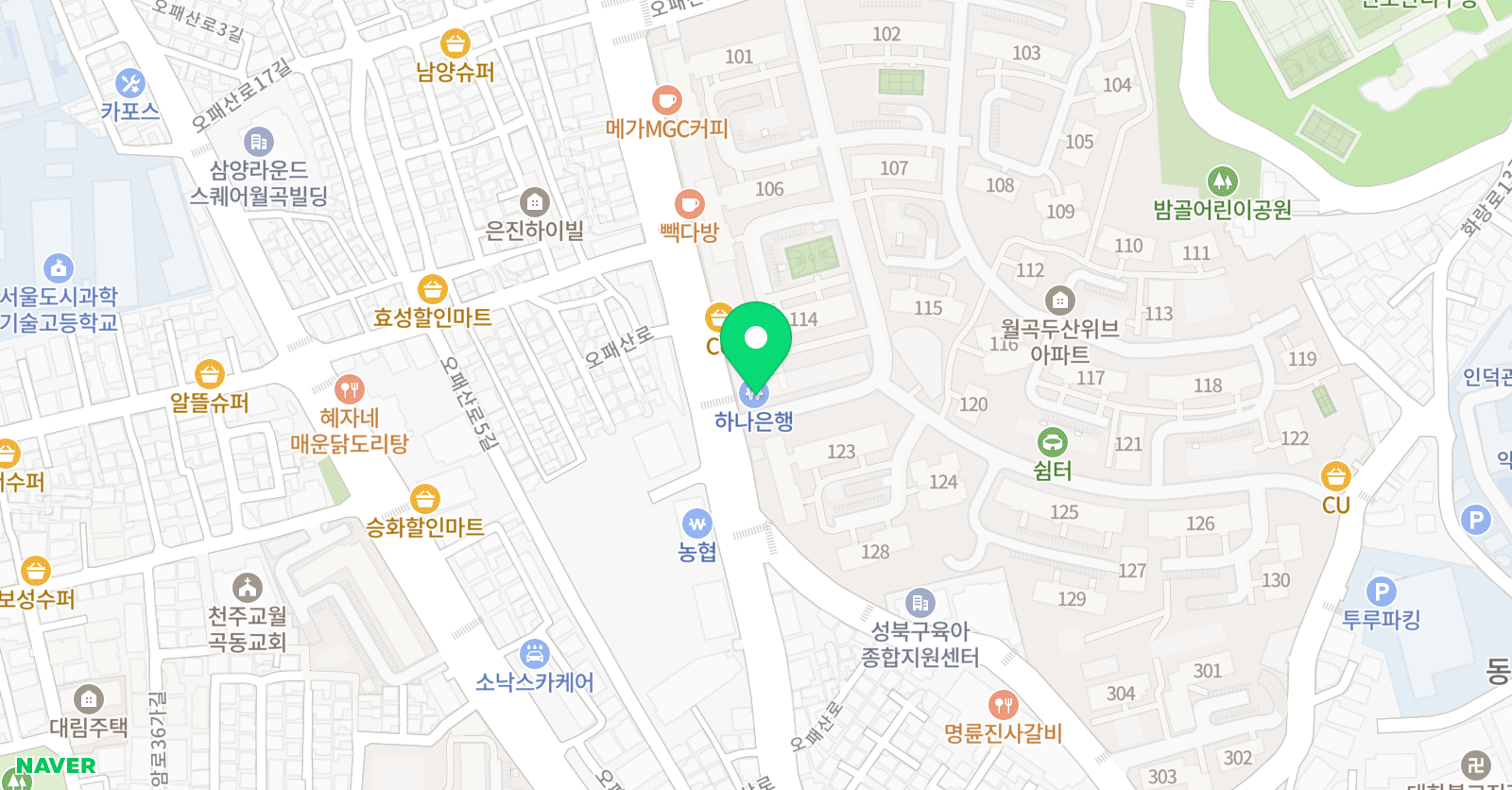 퍼스트 태권도&파워점핑 위치