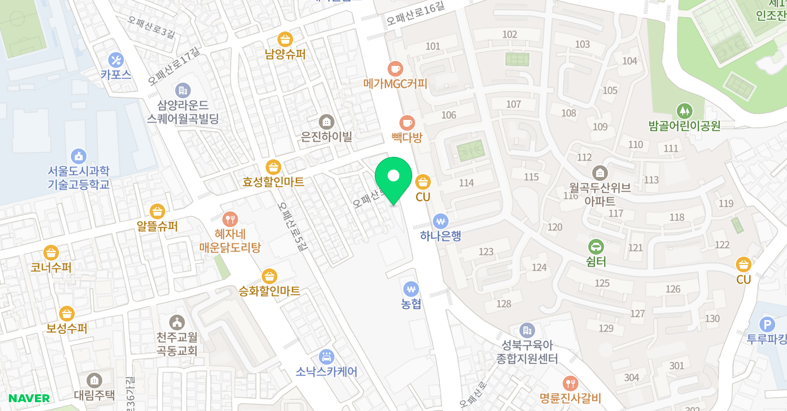잉글리쉬무무 영어학원 월곡제1점 위치