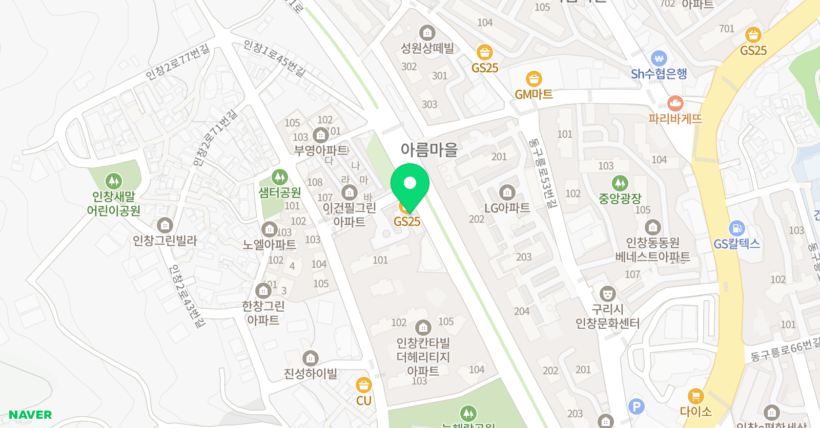 비끄아트 구리인창점 위치
