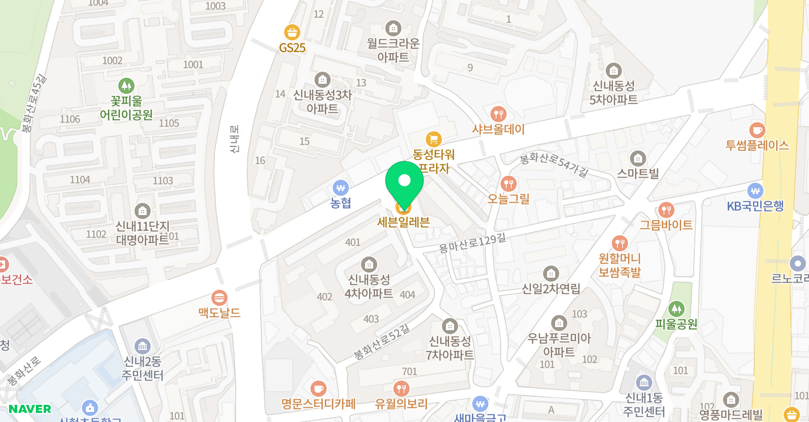 정상 어학원 중랑분원 위치