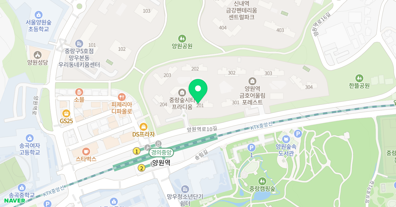 유니팝 미술 중랑양원센터 위치