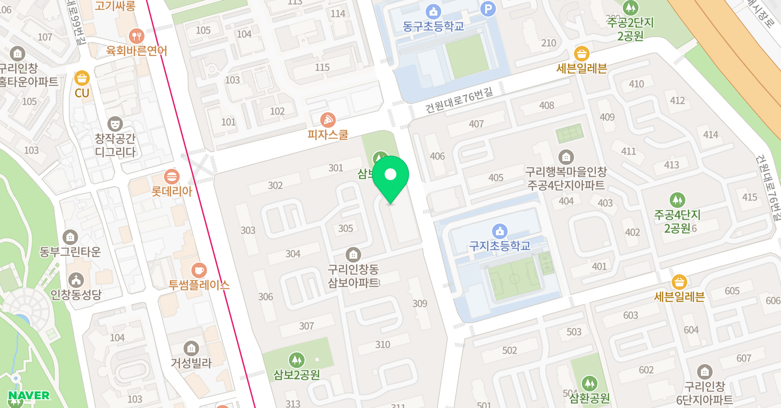빨간펜 수학의달인 구리인창점 위치