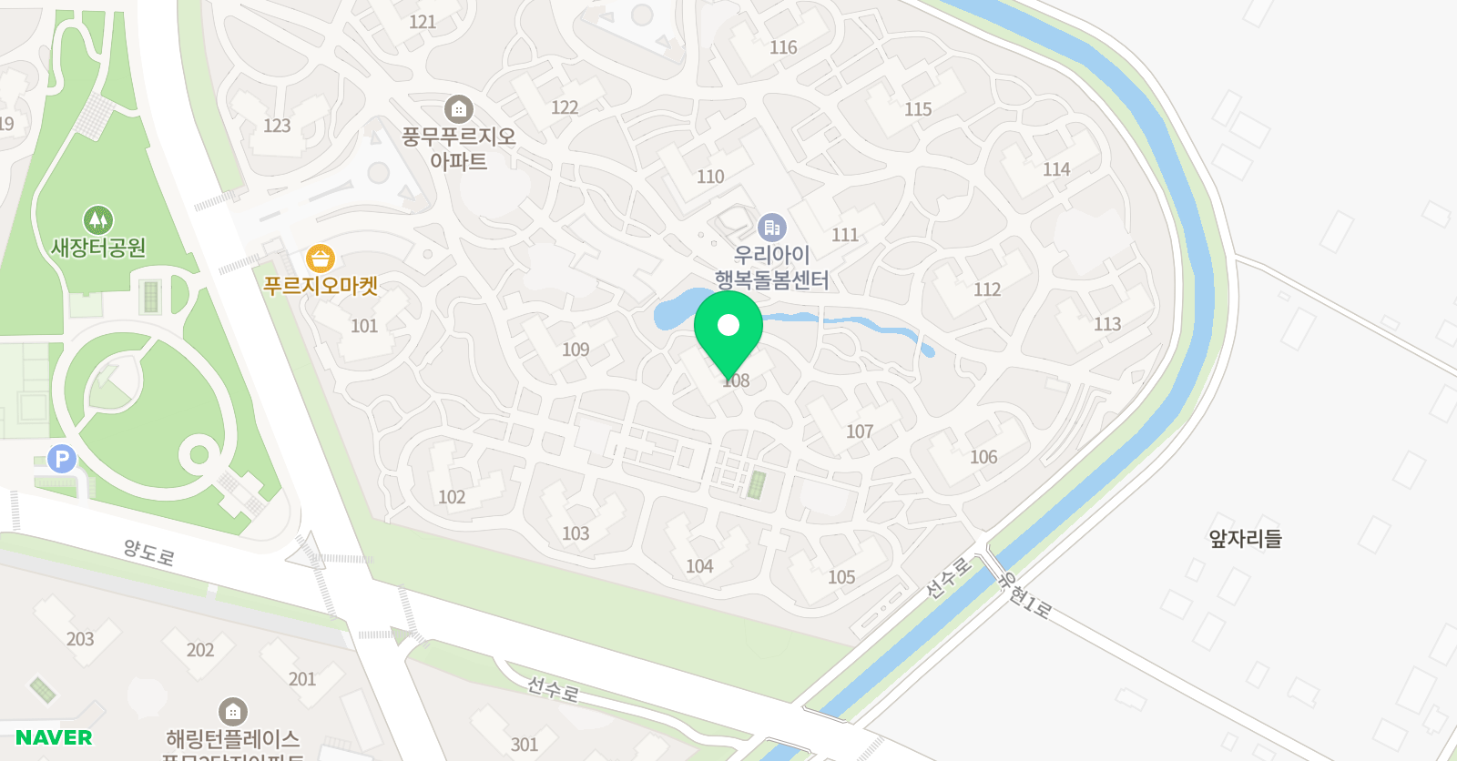 아소비 김포풍무푸르지오1점 위치