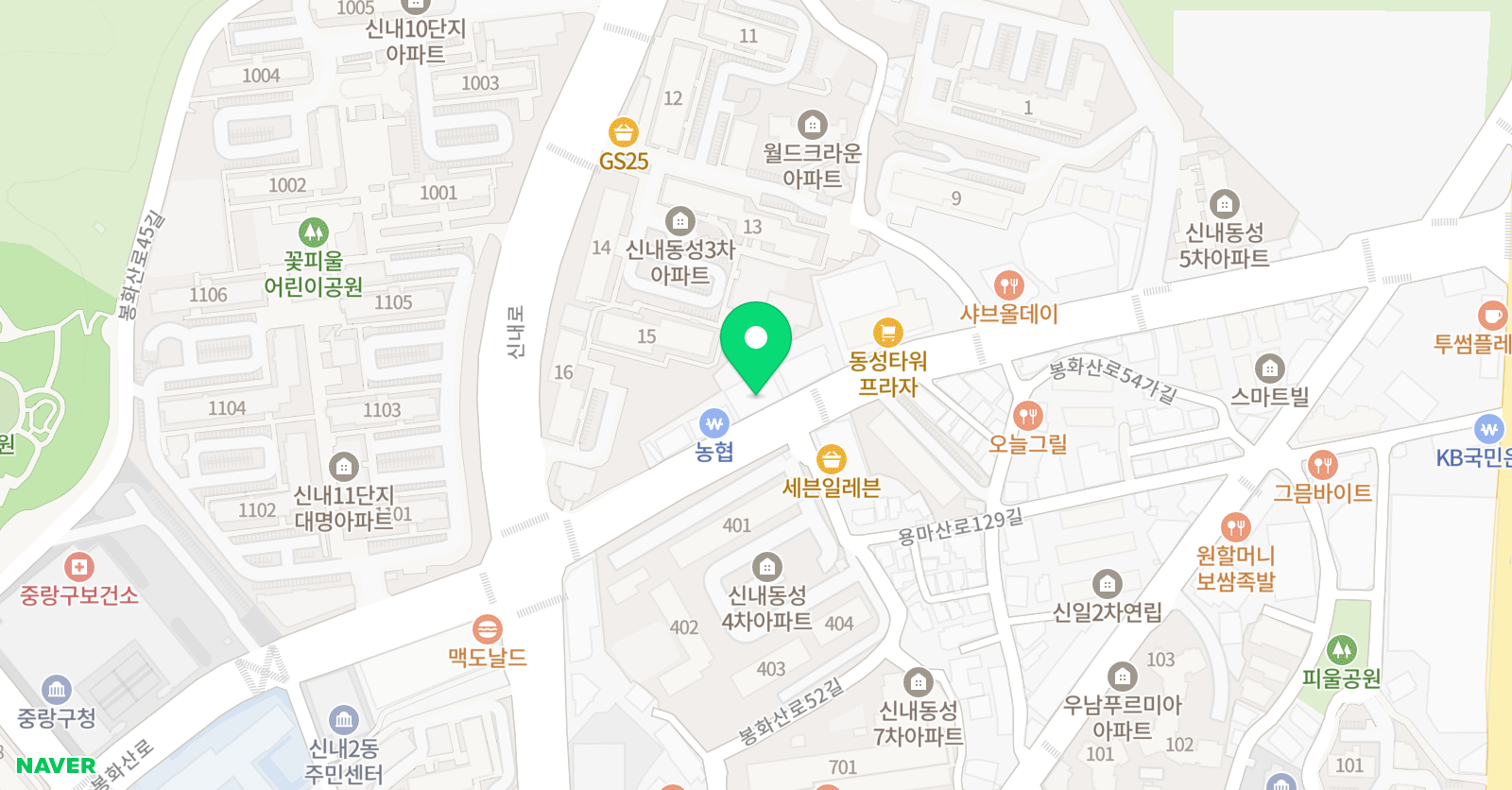 중랑 세이 미술학원 위치