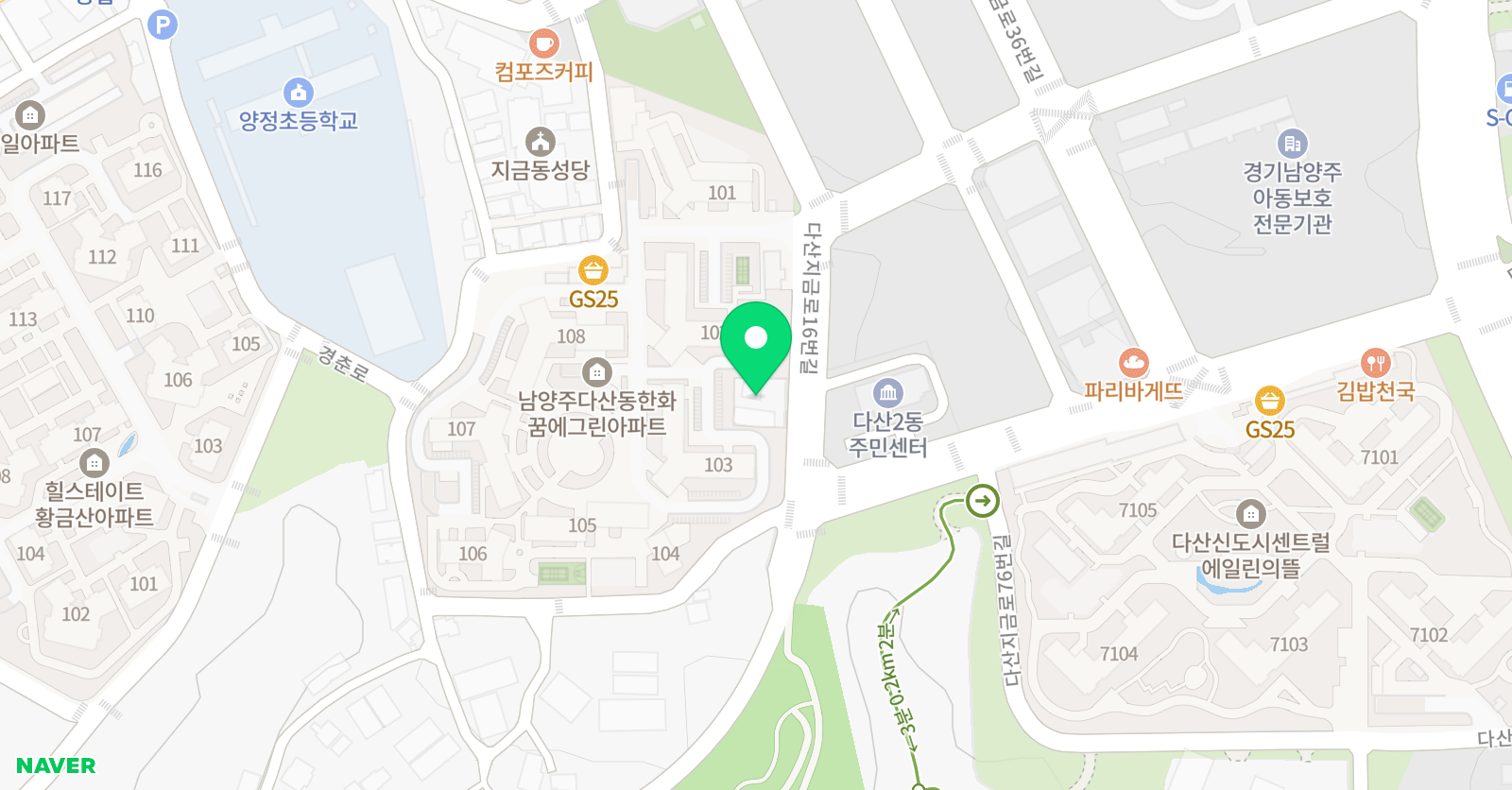 스마트해법 수학 다산꿈에그린점 위치