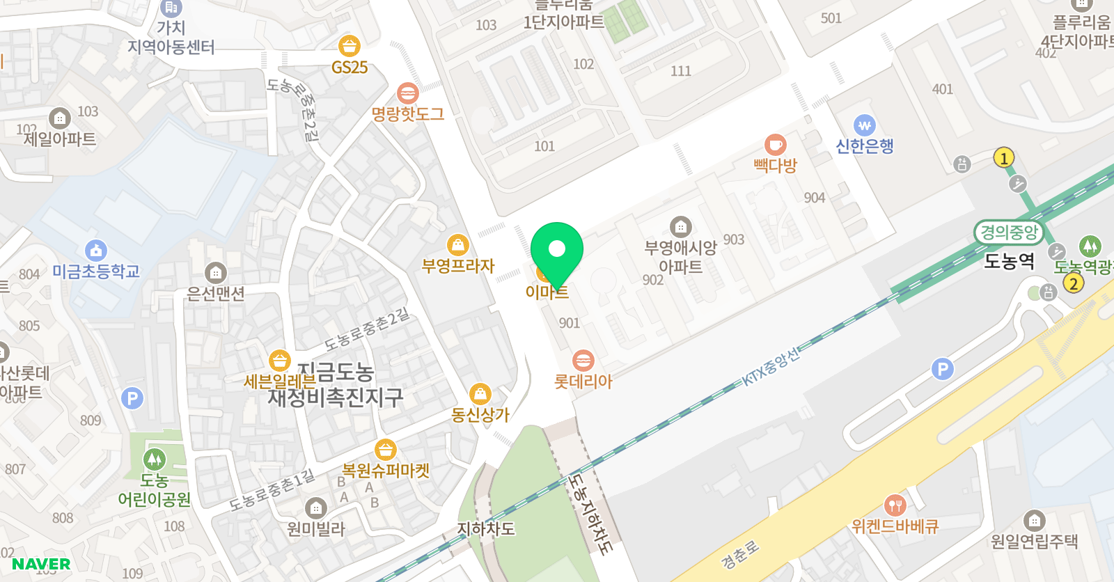 바나나엔씨 미술학원 도농캠퍼스 위치