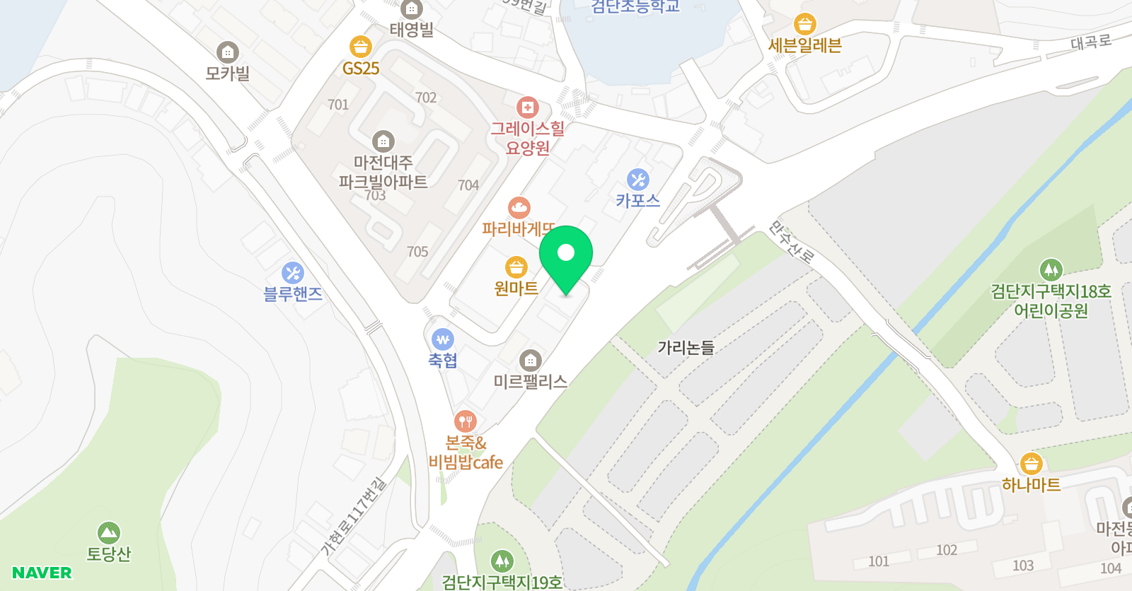 음악줄넘기 점핑클럽 마전지구점 위치