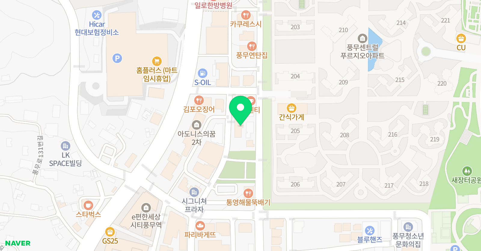충의 K타이거즈 태권도 위치