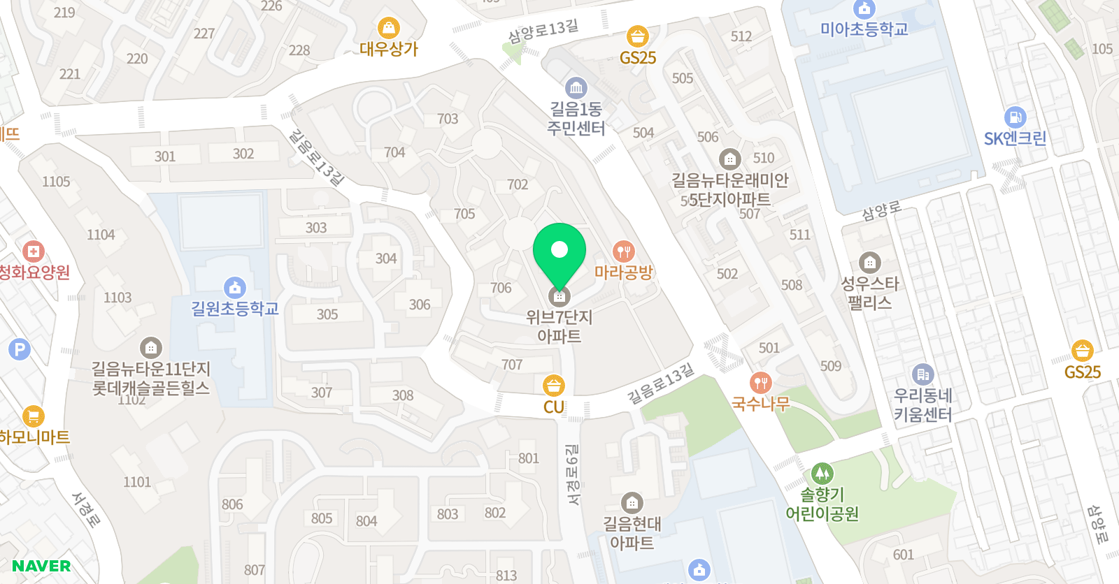 스마트해법 수학 길음두산위브점 위치