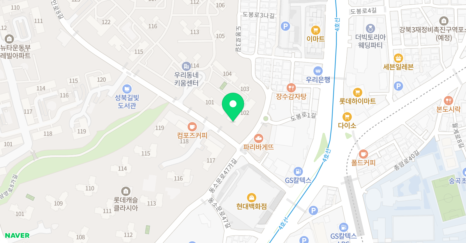 MTA 석사 태권도 길음동점 위치