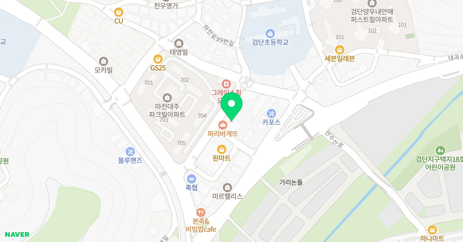 스마트해법 수학 검단학원 위치