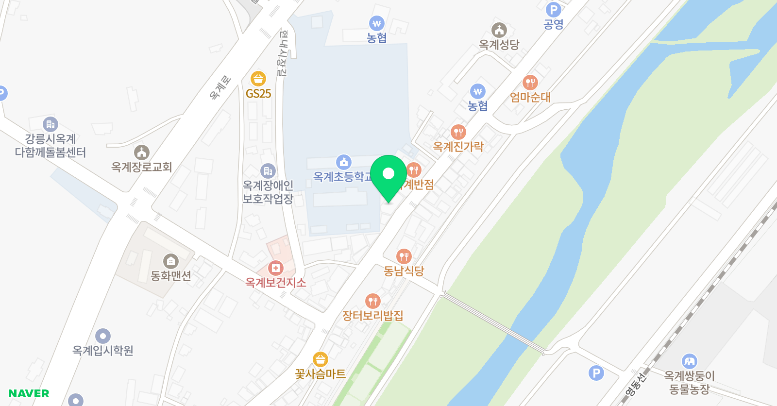 옥계 태권도 위치