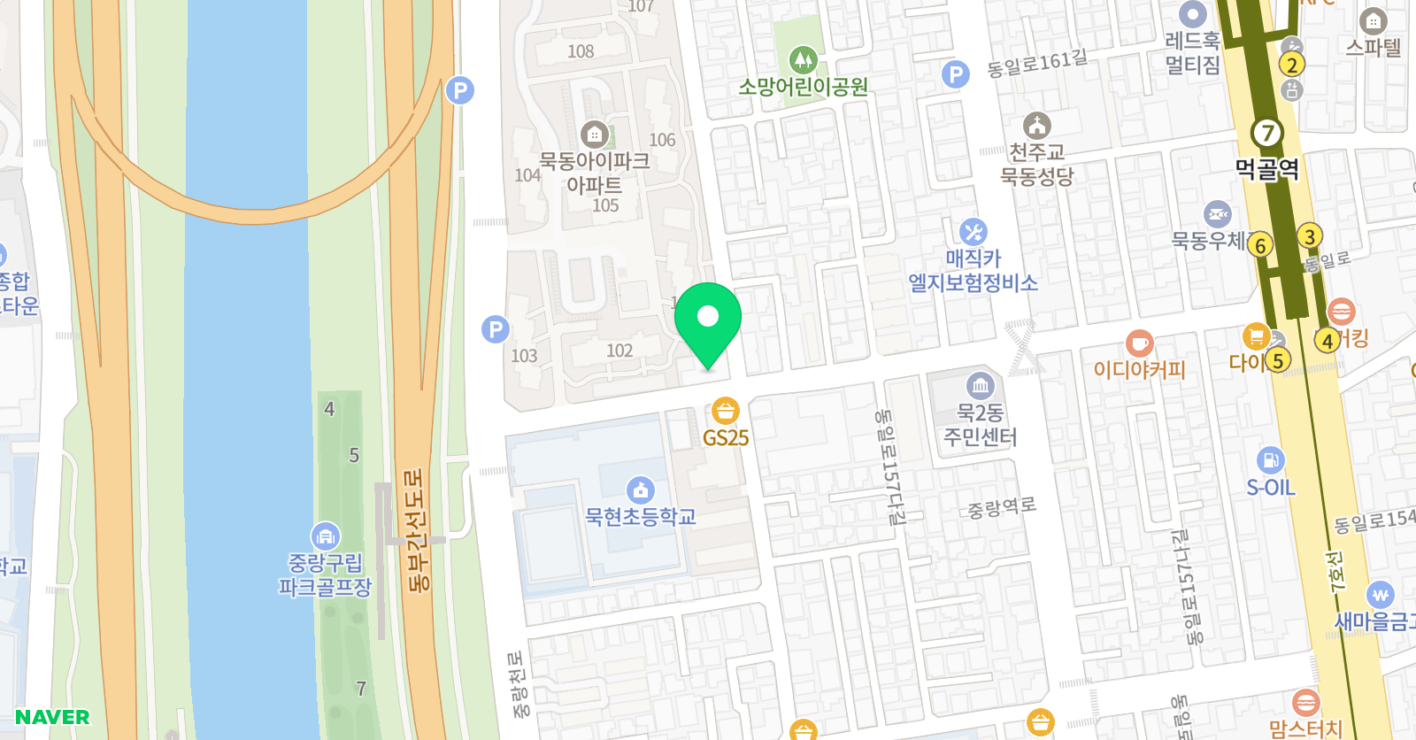 스마트해법 수학 중랑묵동아이파크점 위치
