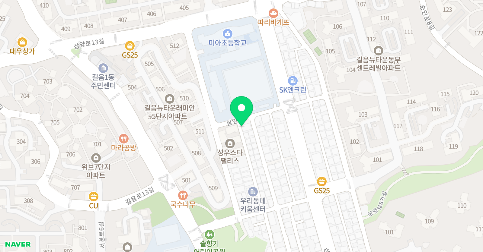 와이즈리더 길음뉴타운점 위치