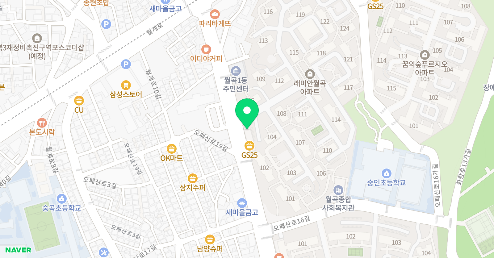 래미안더샵 피아노 학원 위치