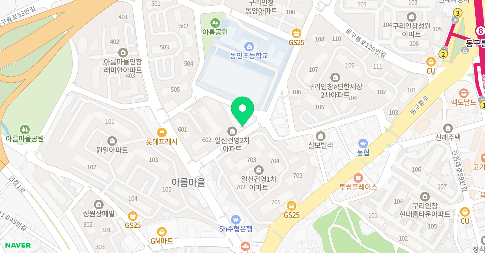 동인창의 수학학원 위치