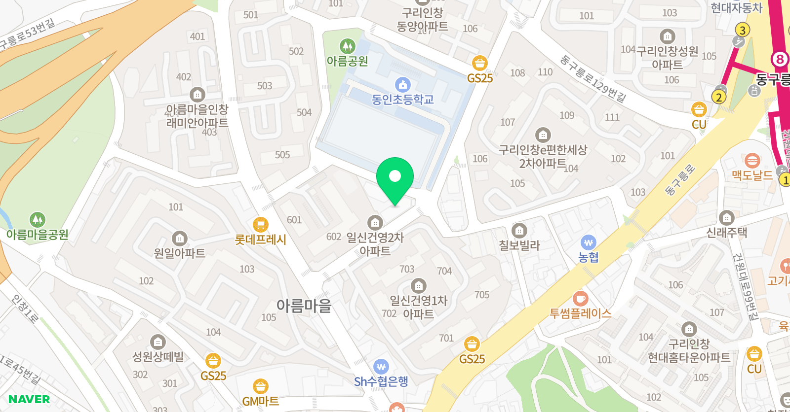 비욘드잉글리쉬 영어학원 구리인창 위치