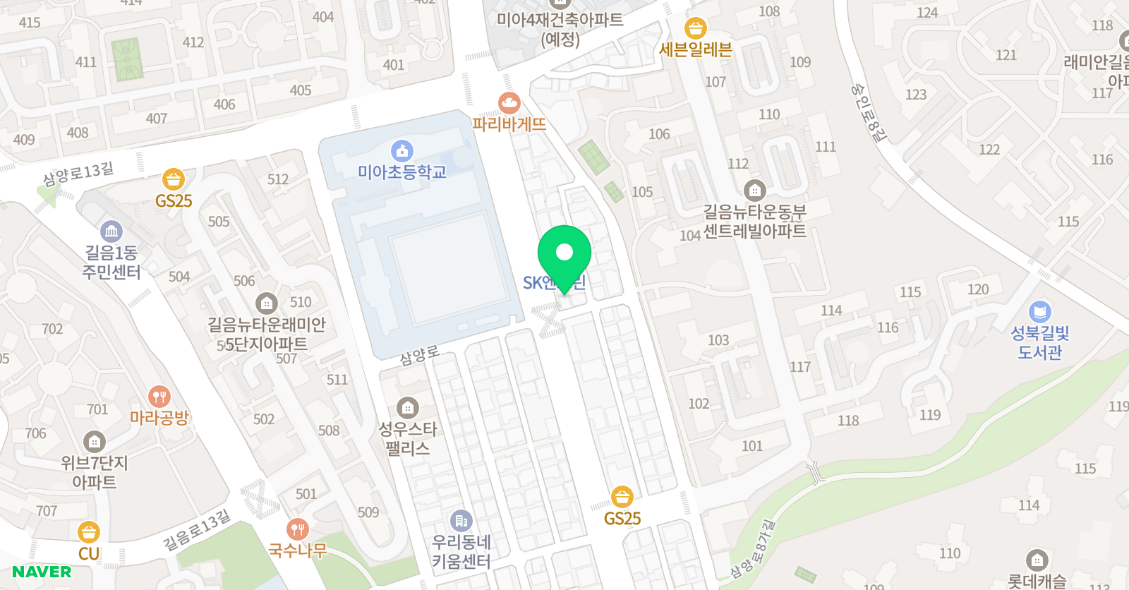 길음쎈 수학학원 위치
