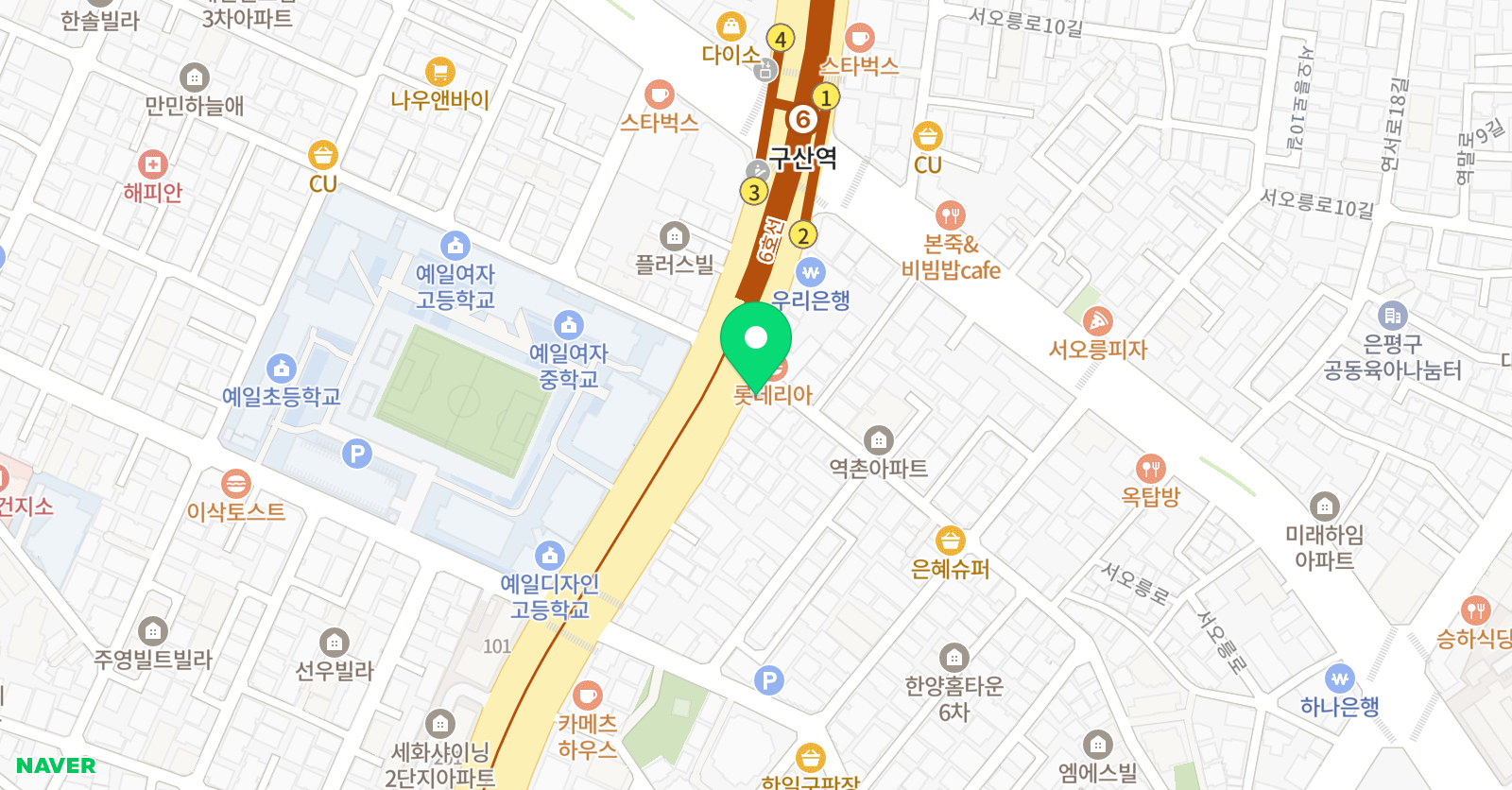 DY폴댄스 구산점 위치