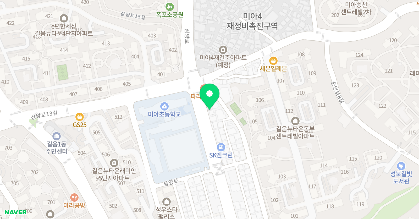 솔라르떼 미술학원 길음점 위치