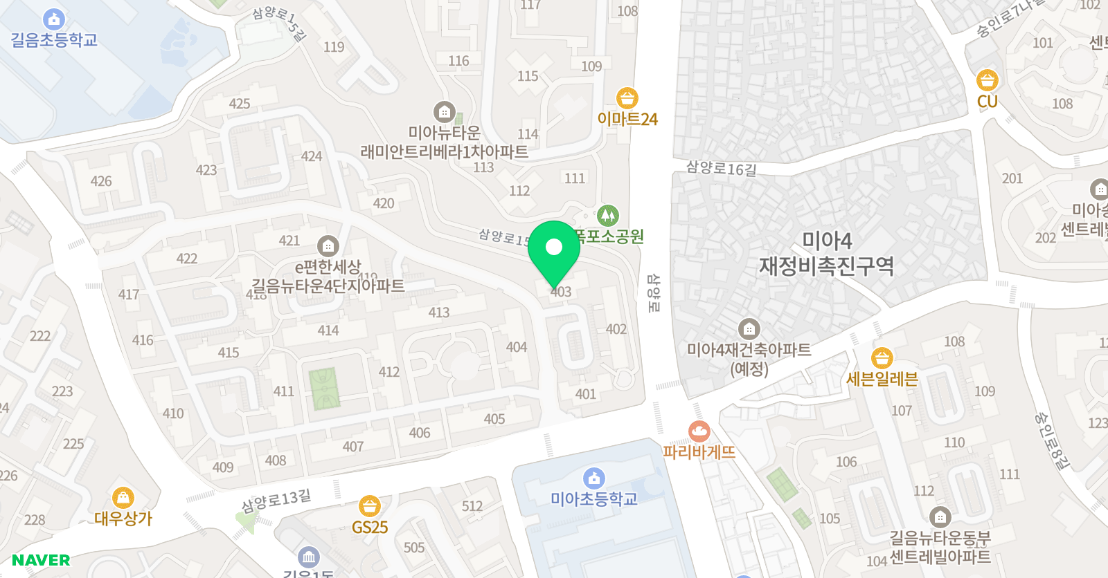 아소비 서울 길음대림이편한세상점 위치