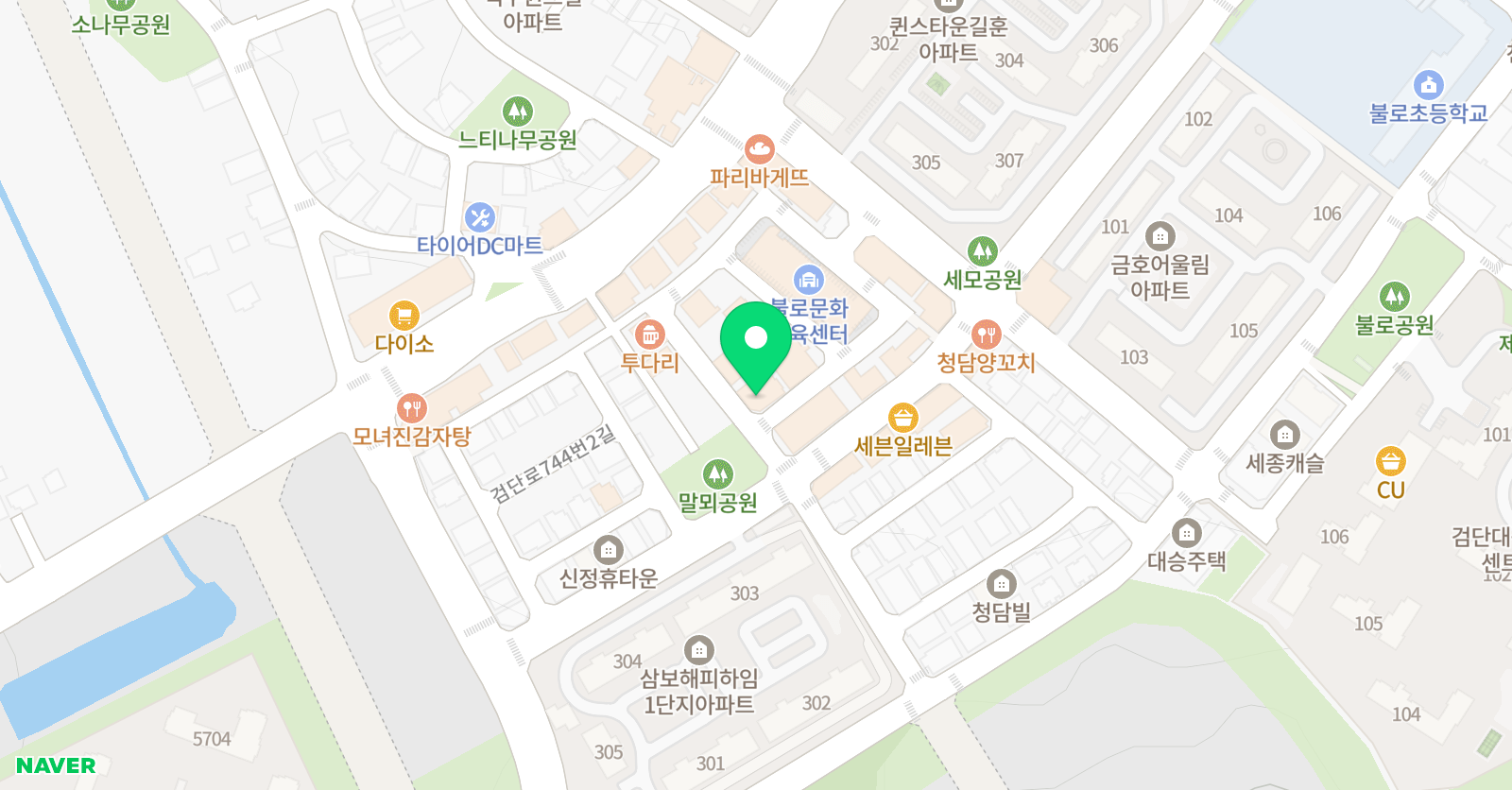 음악줄넘기점핑클럽 불로점 위치