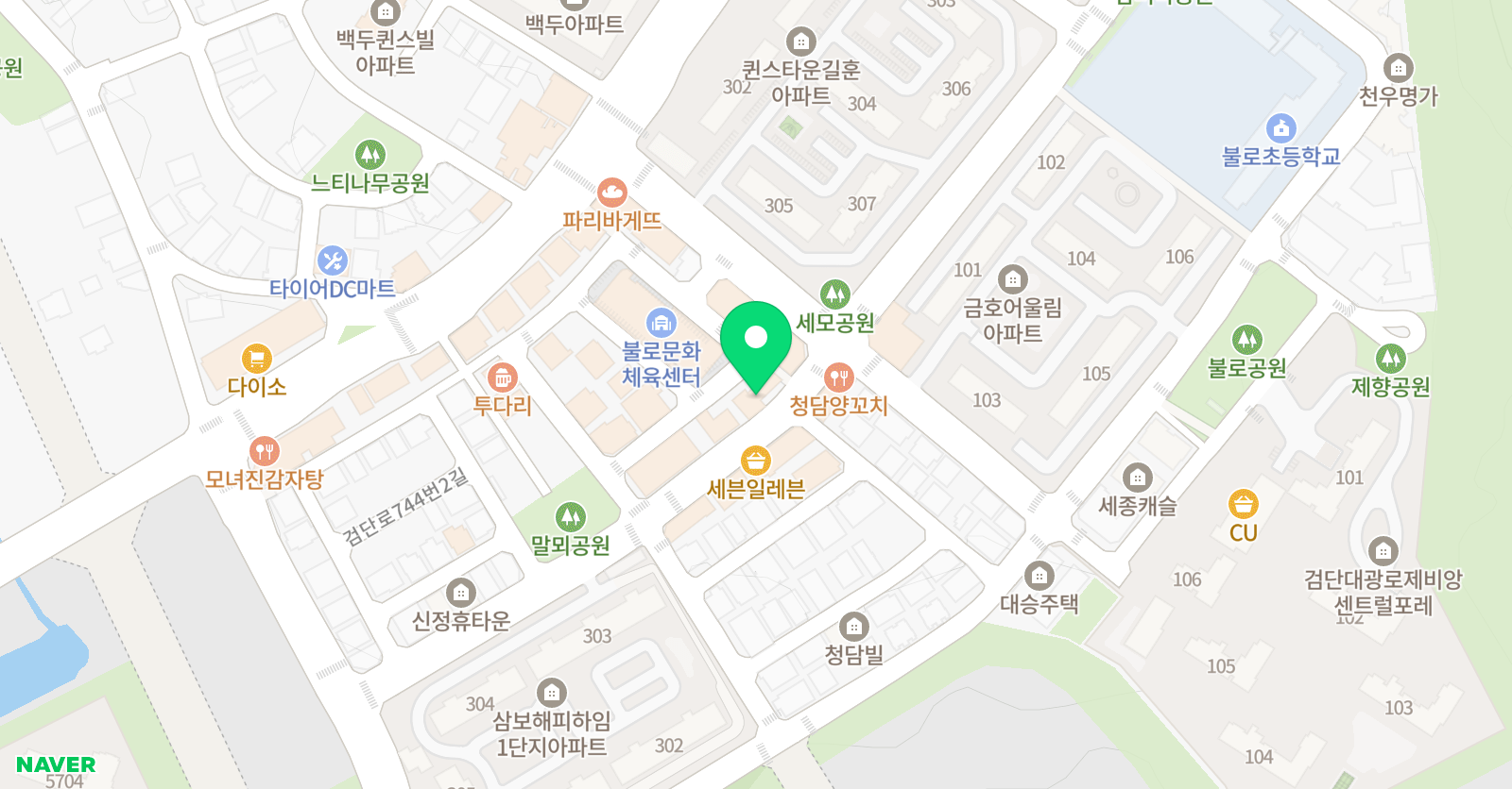 비룡 태권도사관학교 스포츠클럽 위치