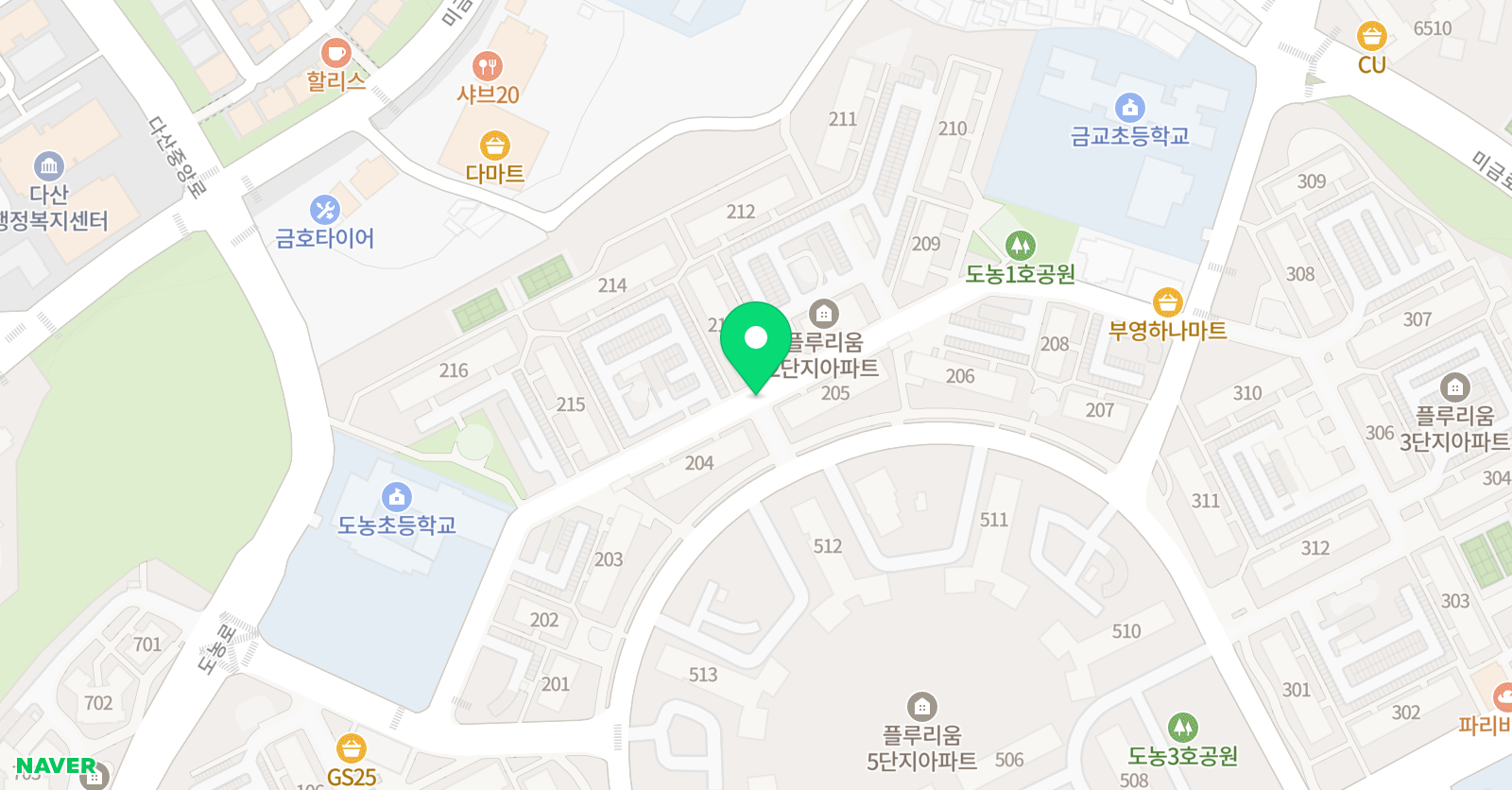 윤선생 우리집앞영어교실 도농부영2단지 위치