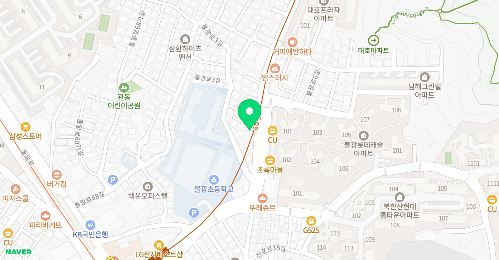 GNB 영어전문학원 불광캠퍼스 위치