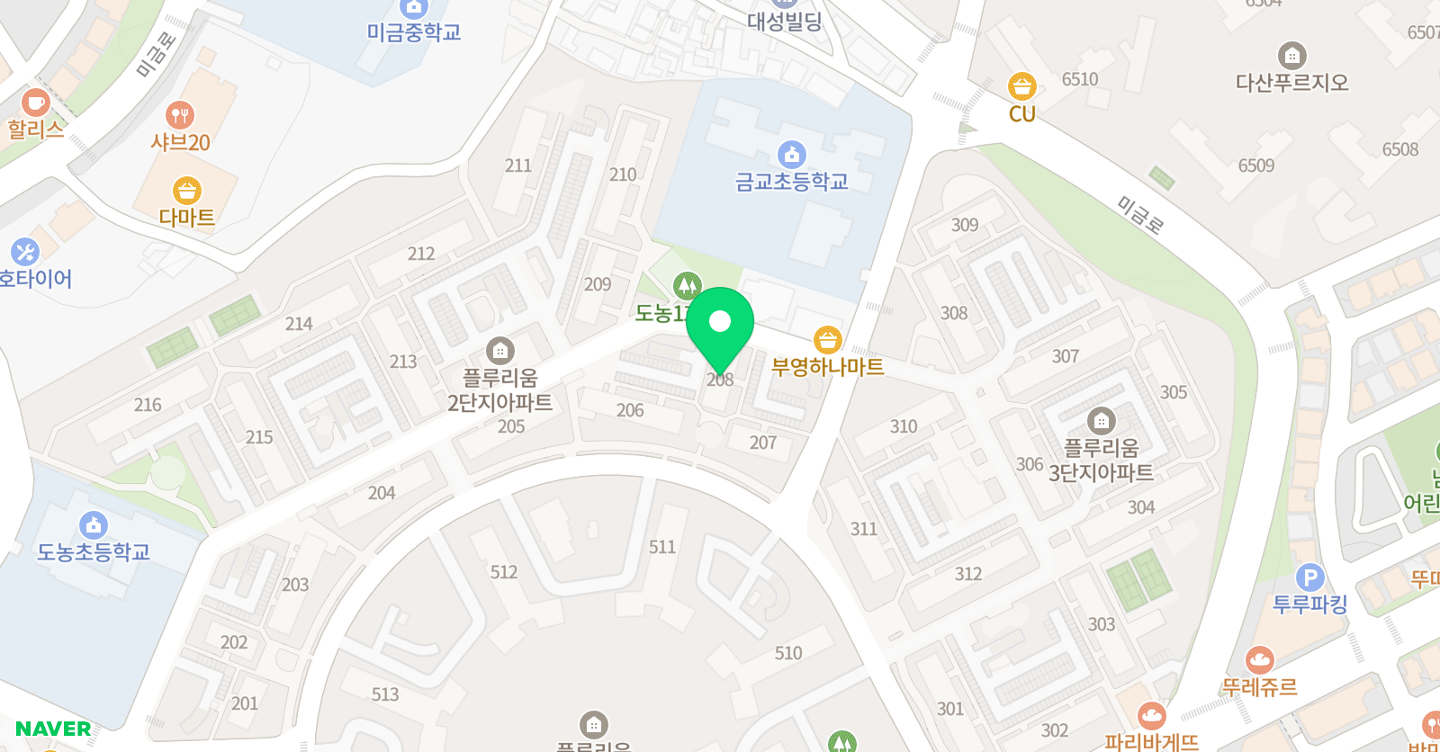 뮤엠 영어 도농금교NEST 위치