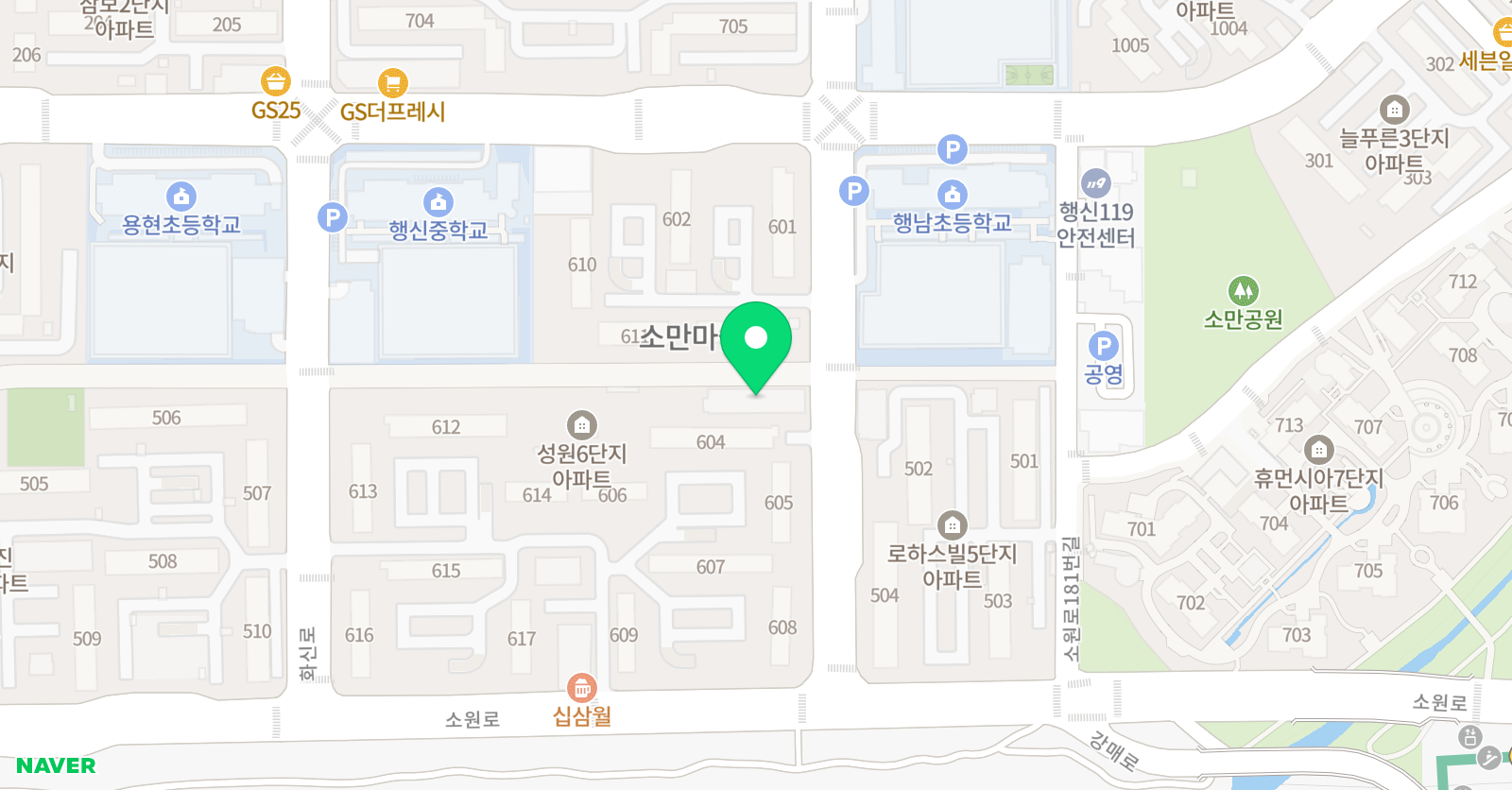 스마트해법영어 소만6단지교실 위치