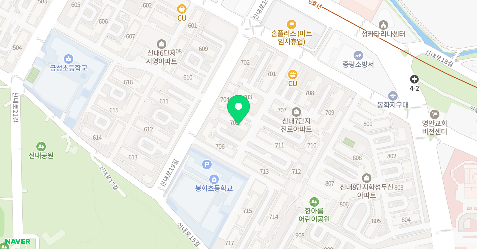 아소비 신내7단지점 위치