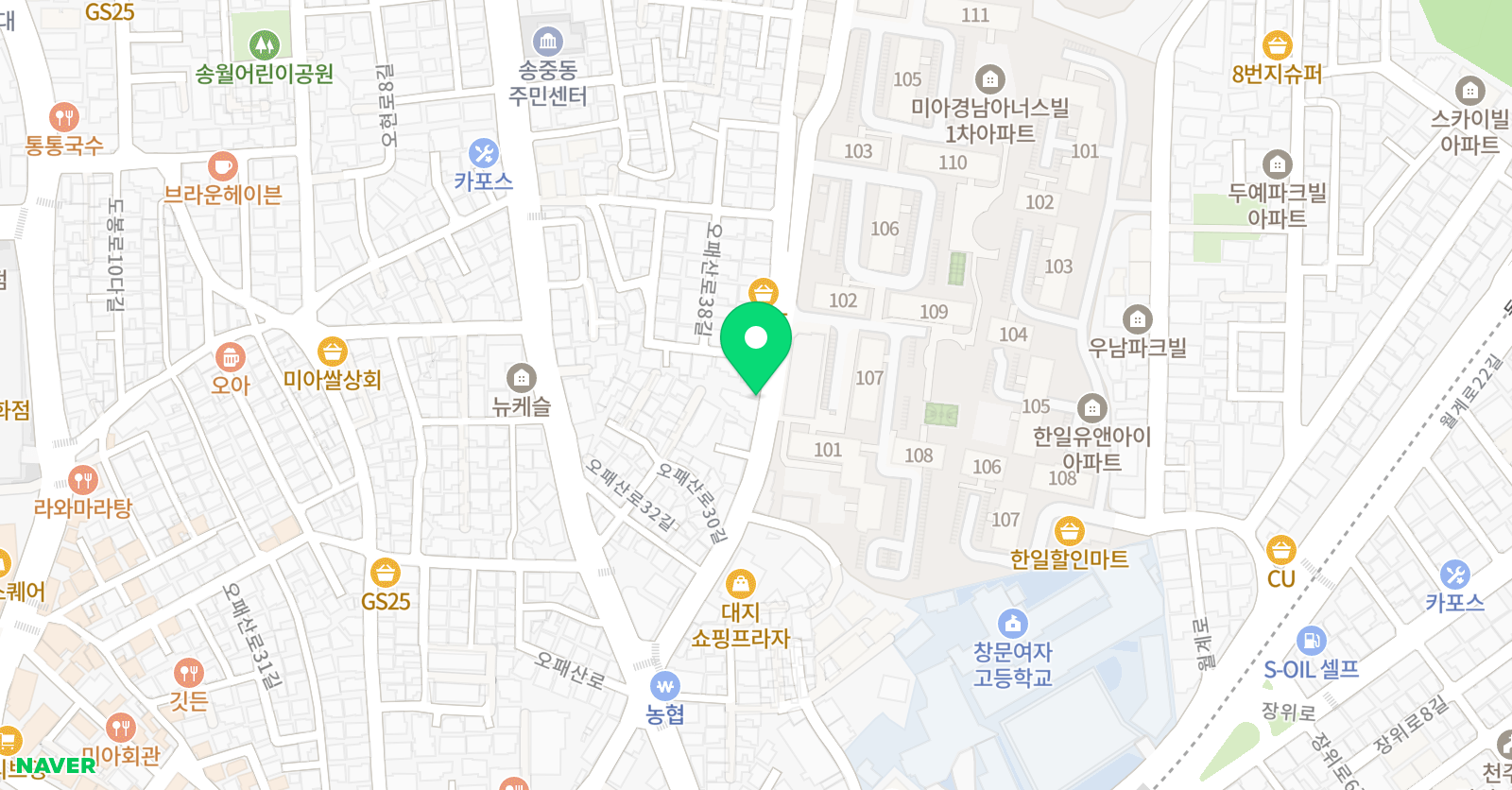 YBM잉글루 미아제1캠퍼스 위치