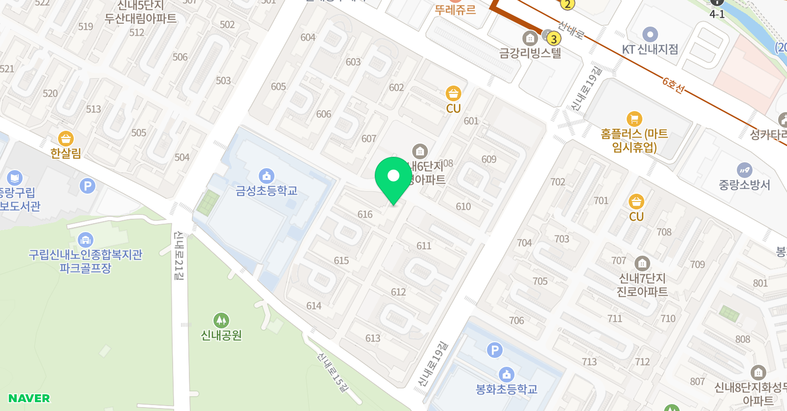 스마트해법 수학영어 신내6단지점 위치