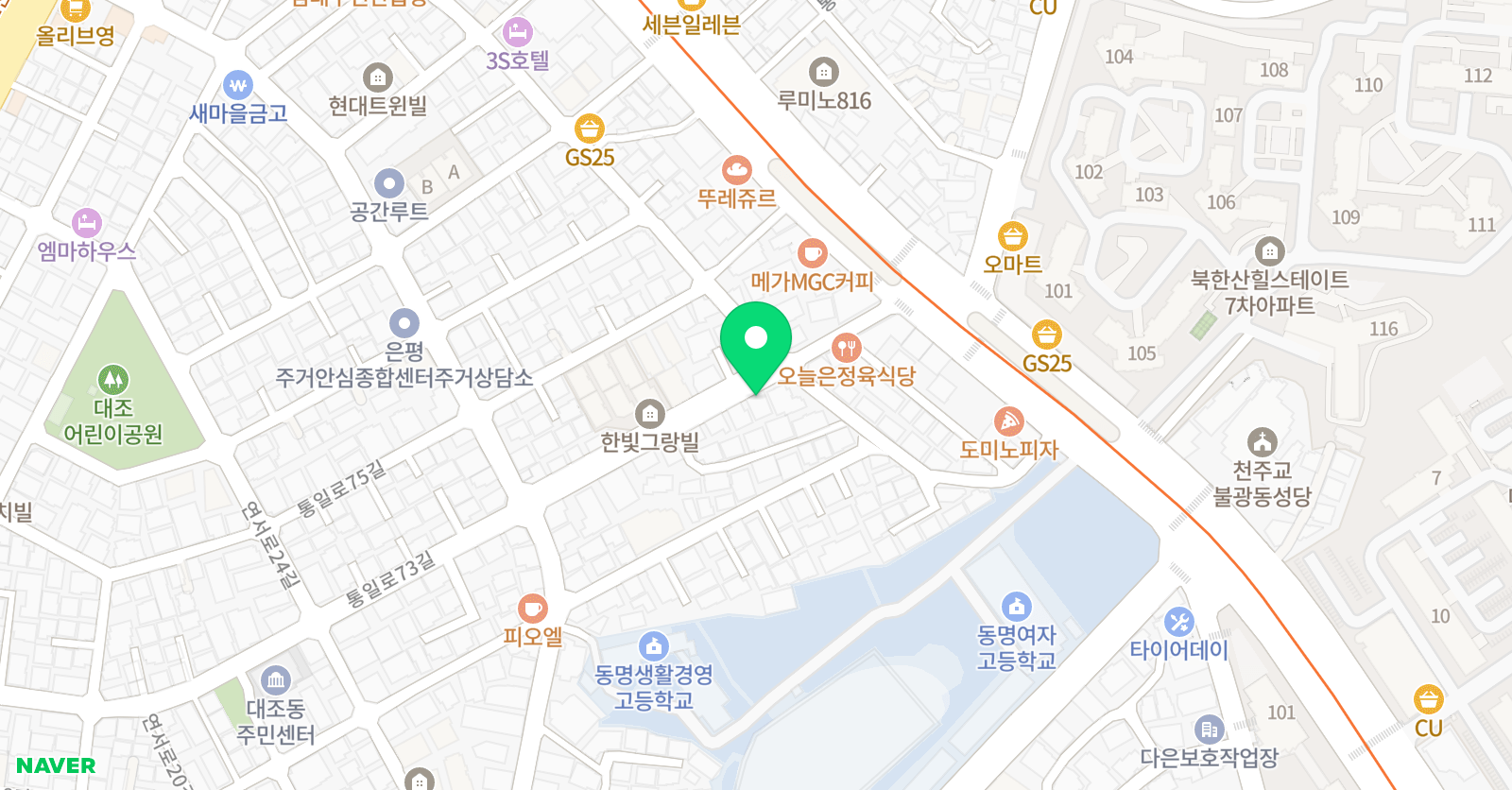 정샘 수학교습소 위치