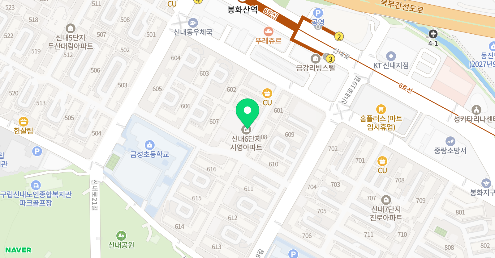 윤선생 우리집앞 영어교실 신내6단지점 위치