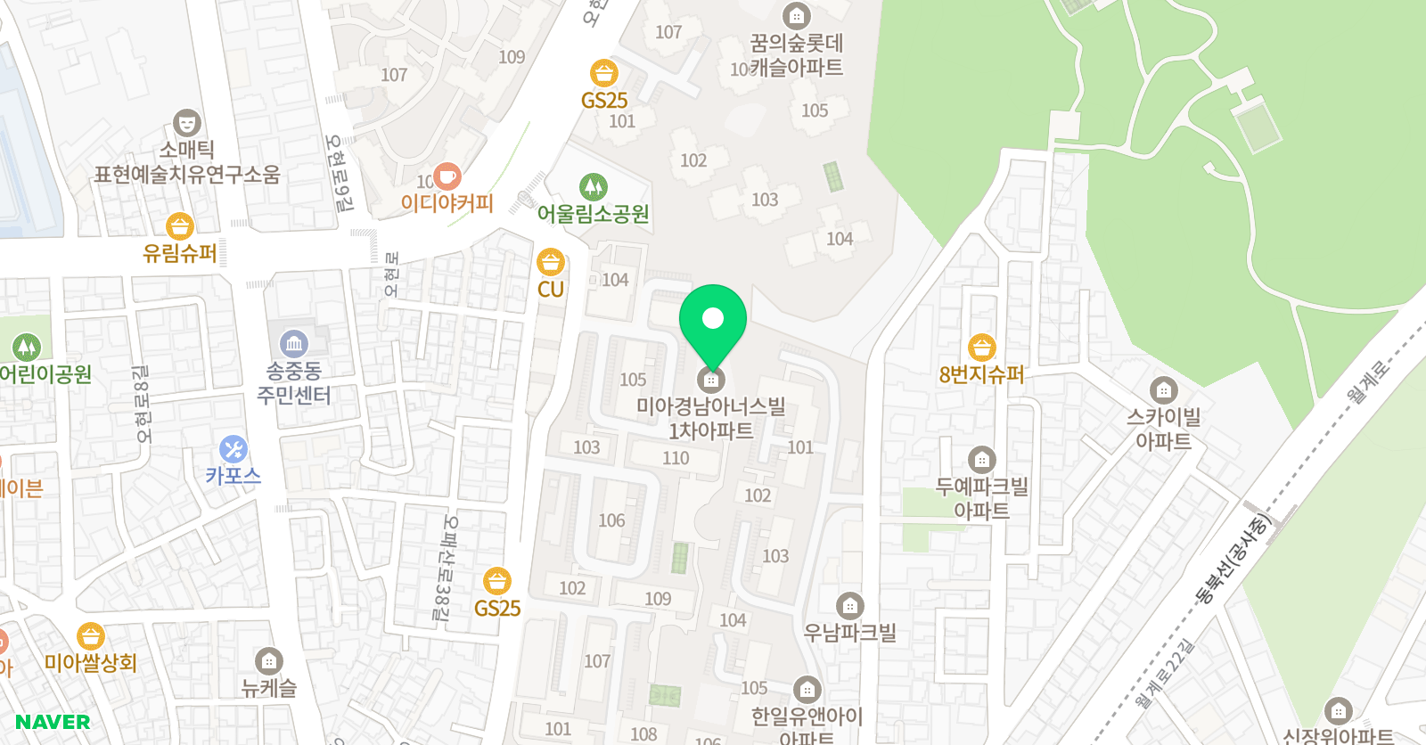 푸르넷 공부방 경남아파트점 위치