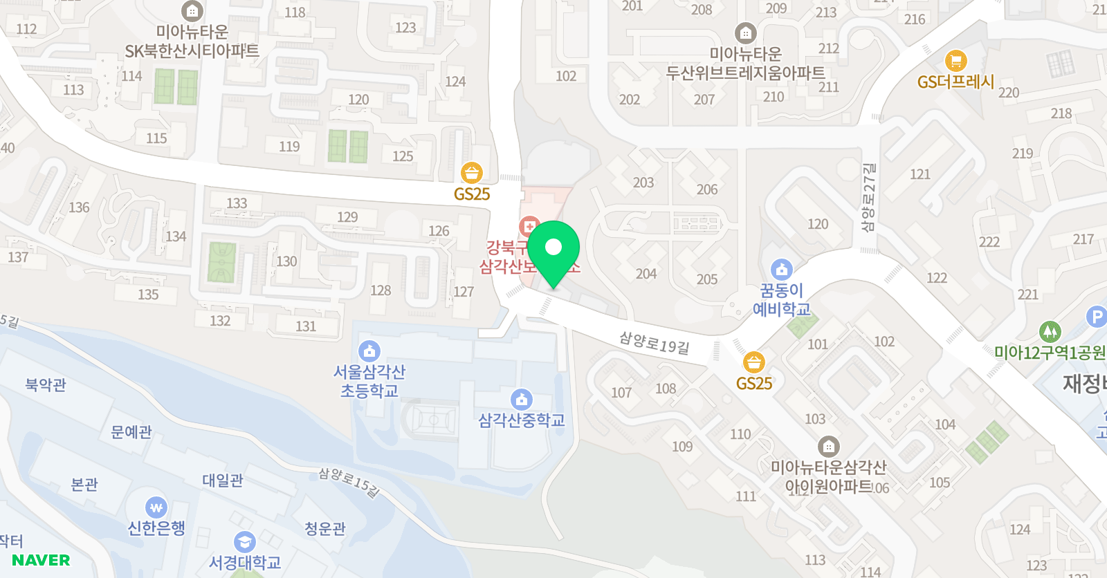 펜덕스 영어학원 미아캠퍼스 위치