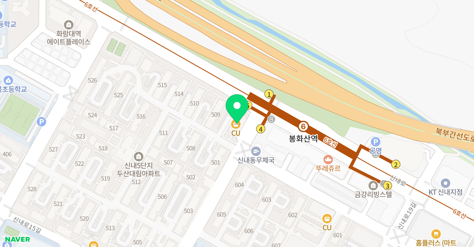 공감 영어수학과학학원 묵동본원 위치