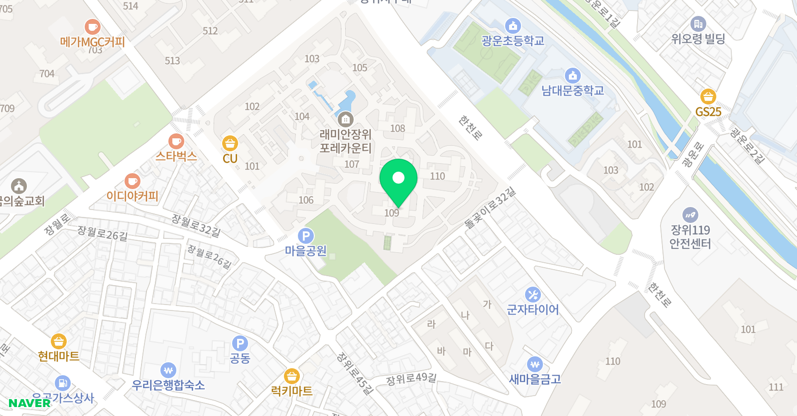 아트앤하트 서울장위포레카운티교육원 위치
