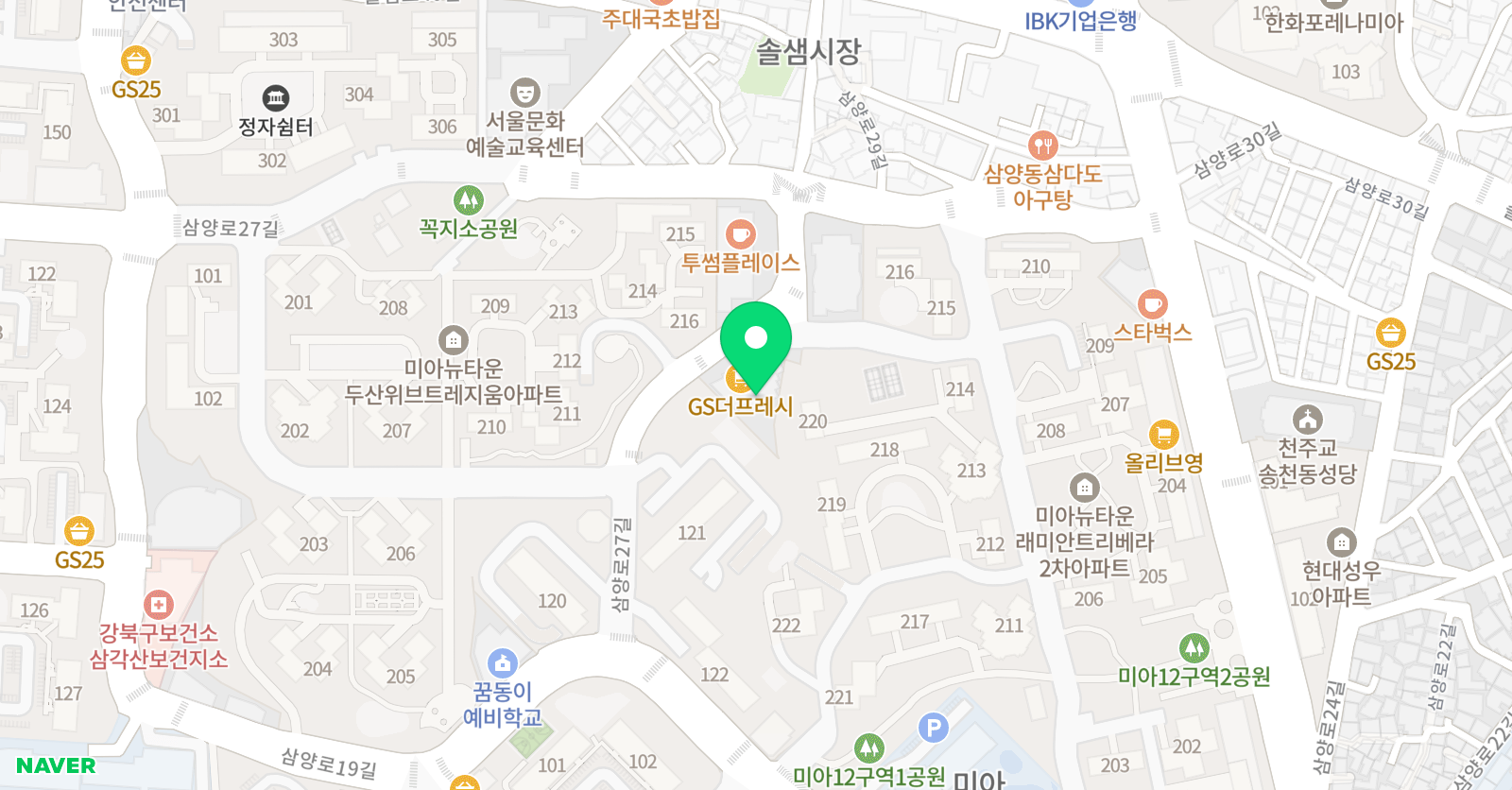 에이프릴 어학원 강북미아캠퍼스 위치