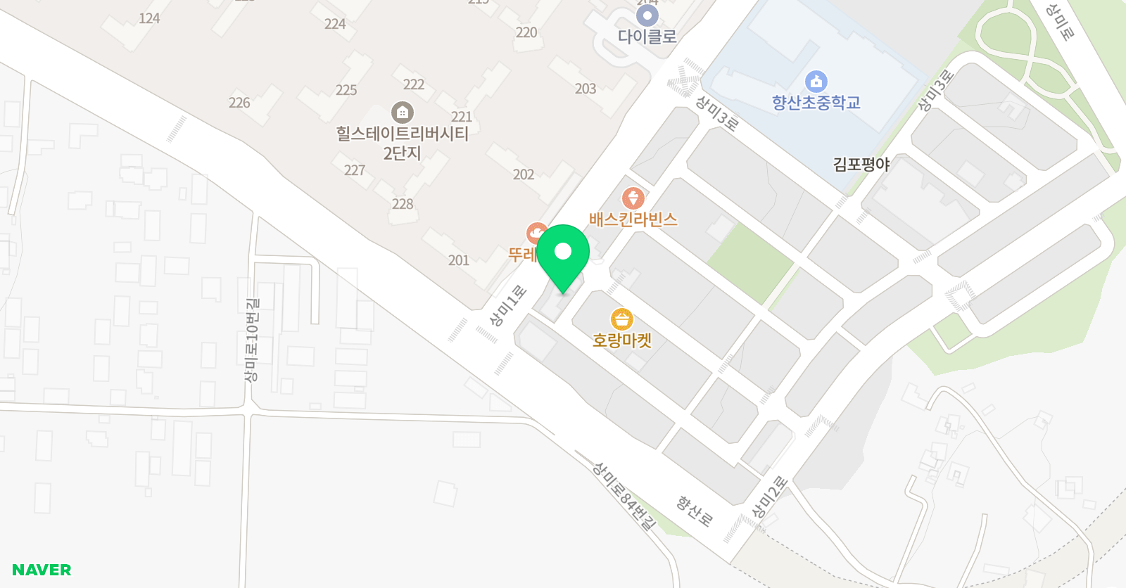 YBM잉글루 김포향산제1캠퍼스 위치