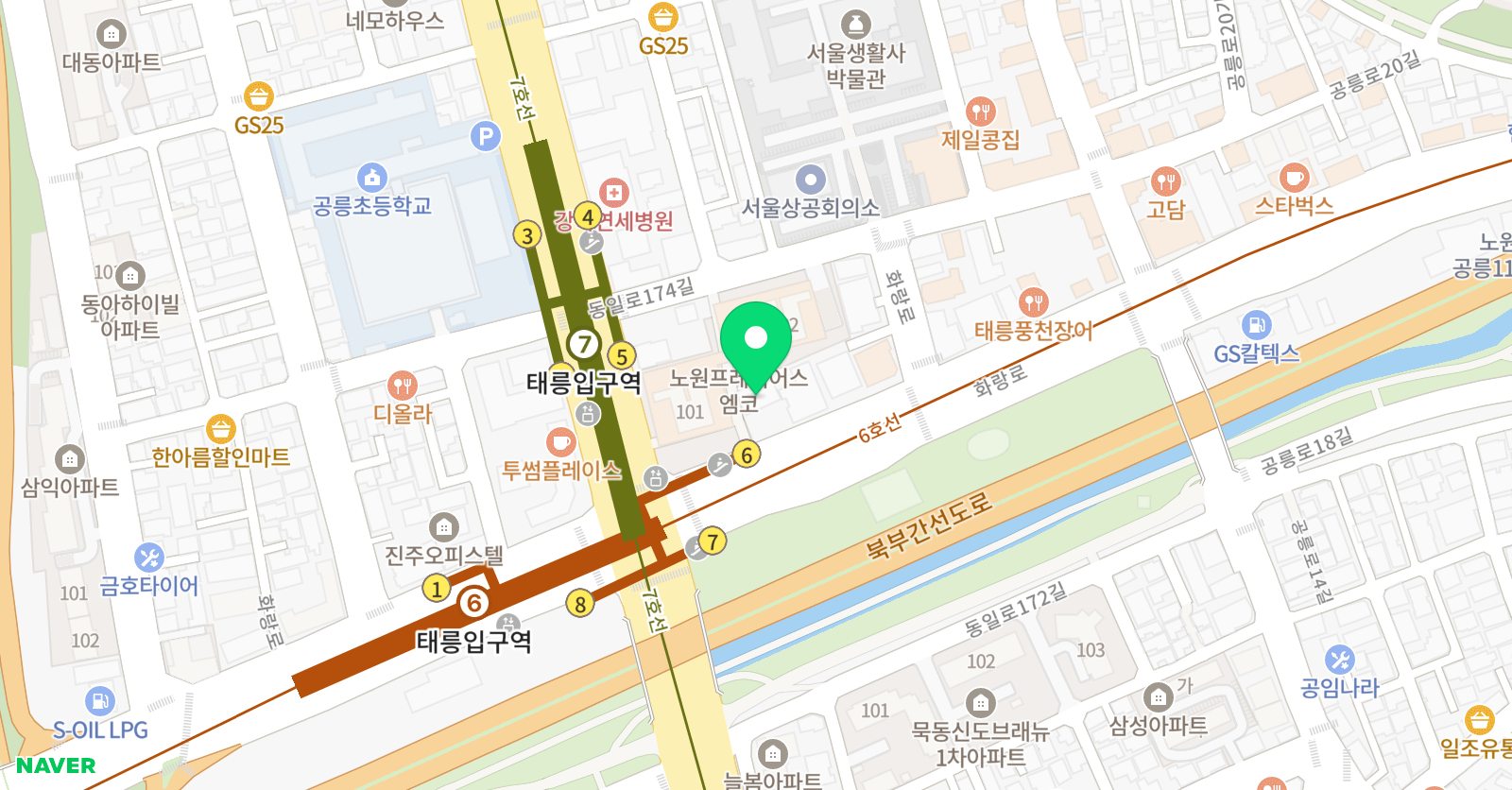 스윔핏 노원태릉입구역점 위치