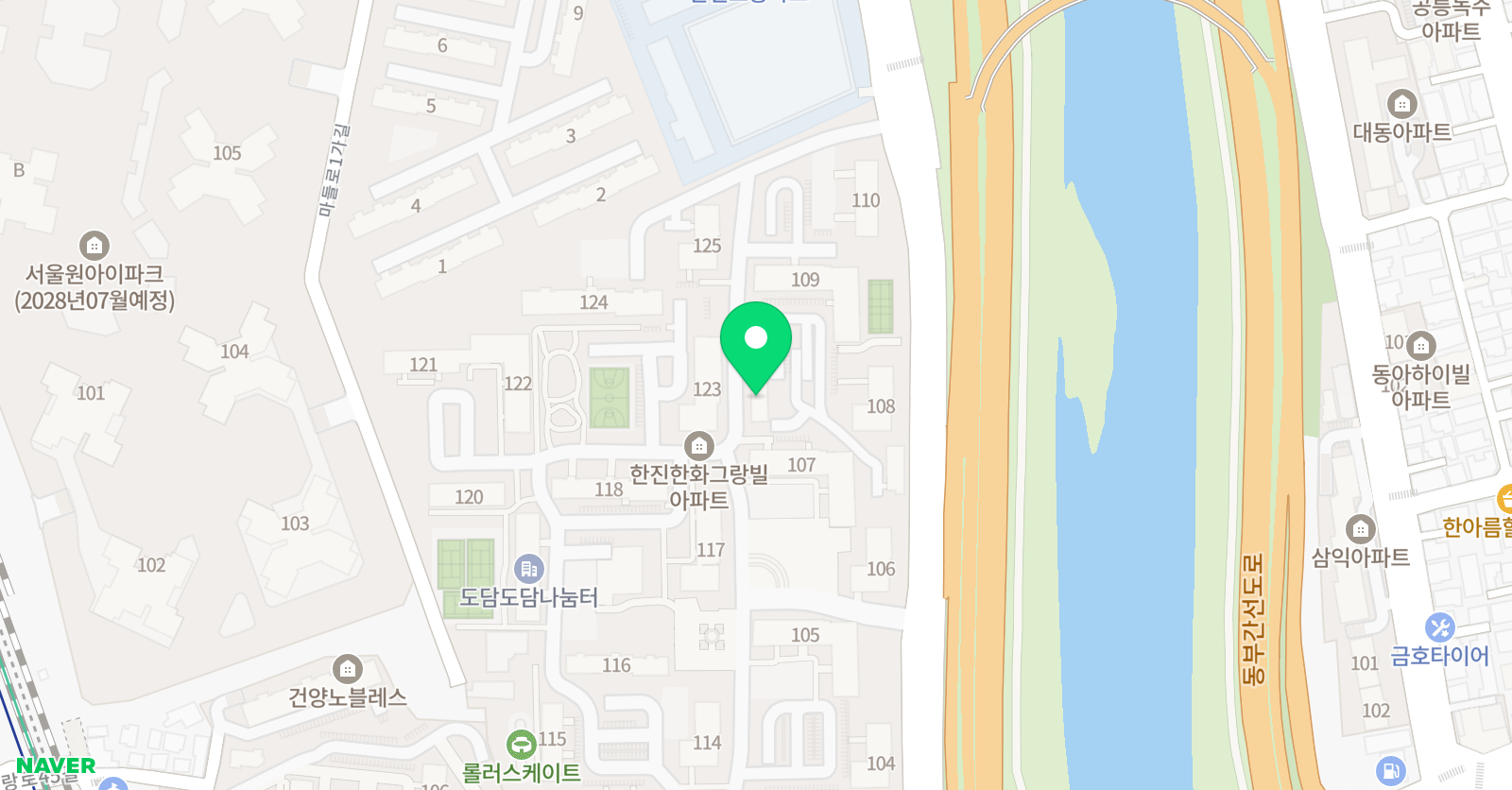 그랑빌 한양 태권도 위치