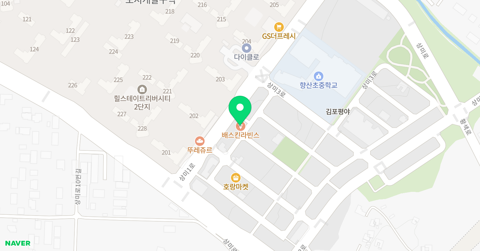 뮤엠영어 영어학원 김포향산점 위치